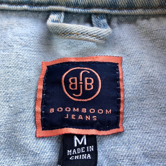 BoomBoom Jeans Oversized Destructed Denim Jacket M - Picture 8 of 8